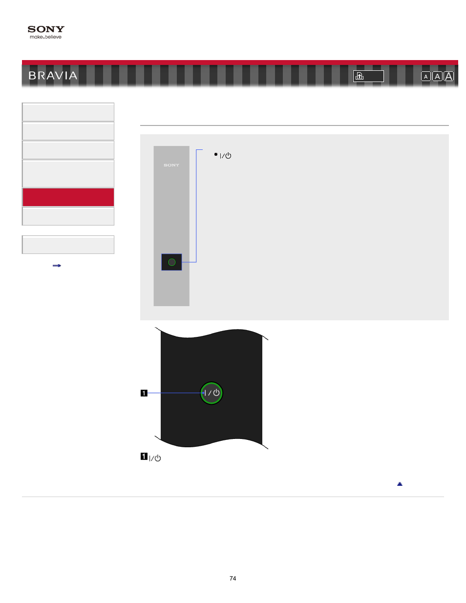 Back, Remote control buttons (back part) | Sony KDL-55EX710 User Manual | Page 74 / 138