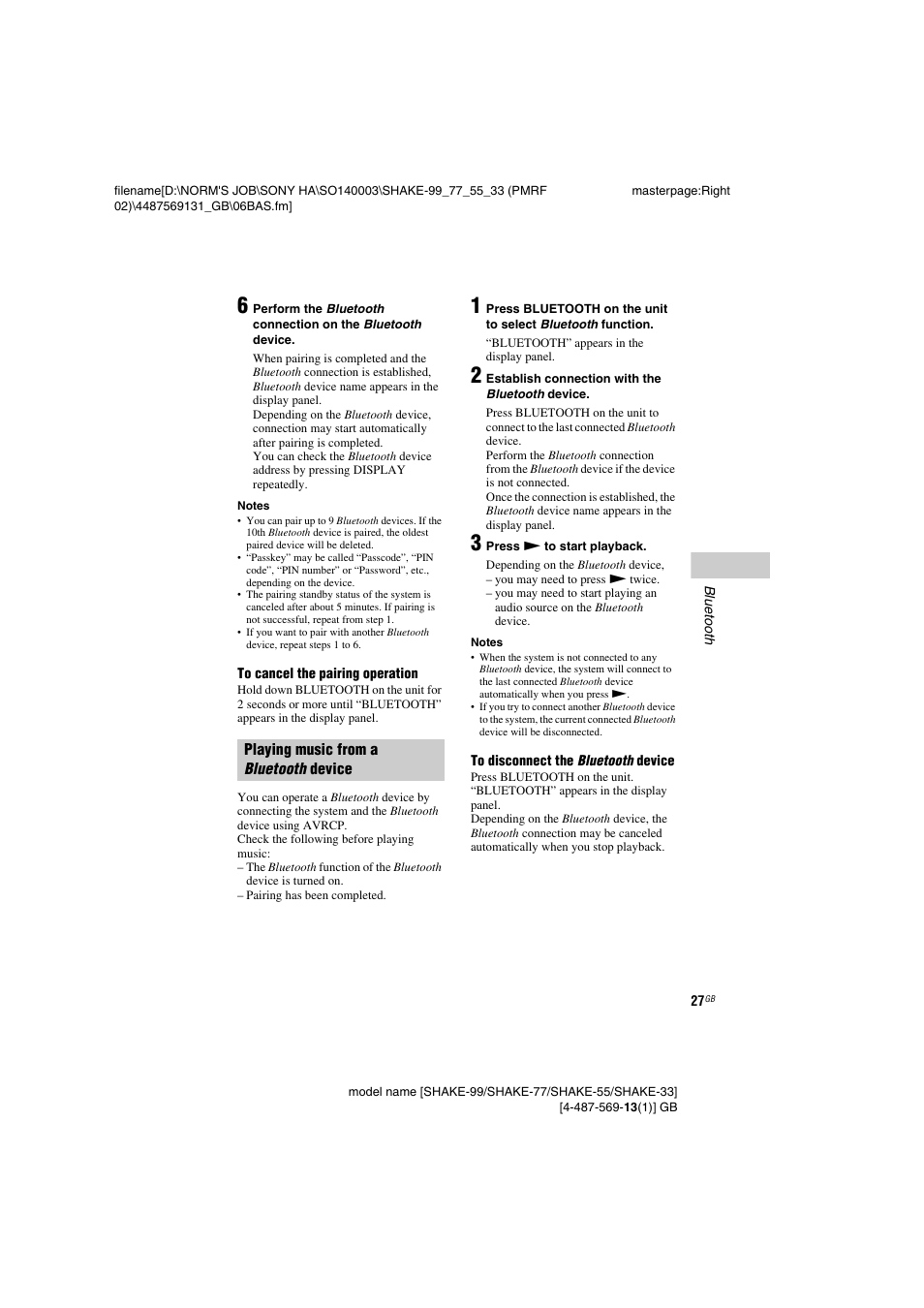 Sony SHAKE-99 User Manual | Page 27 / 48