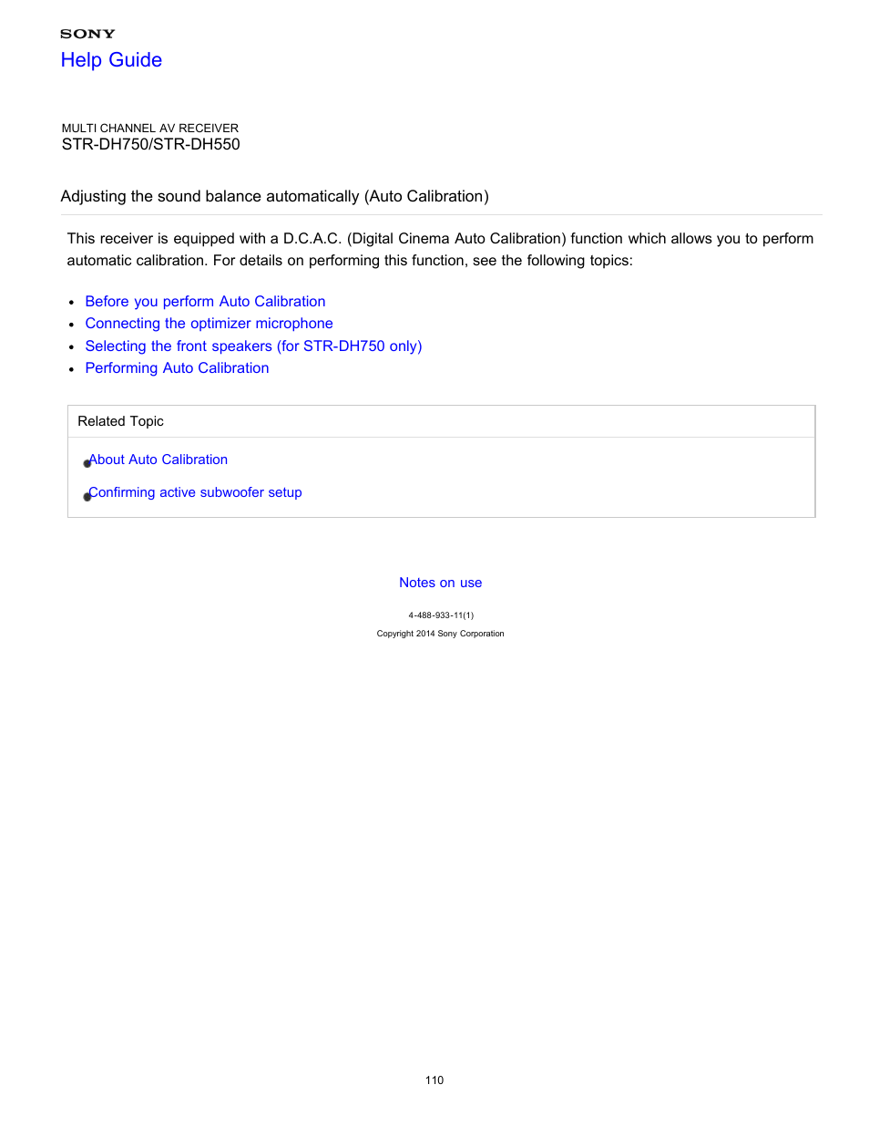 Help guide | Sony STR-DH750 User Manual | Page 117 / 246