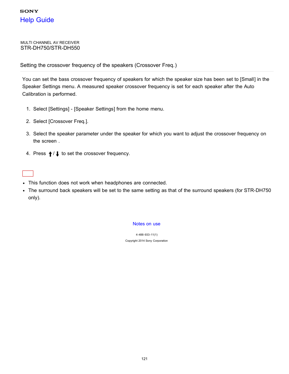 Help guide | Sony STR-DH750 User Manual | Page 128 / 246