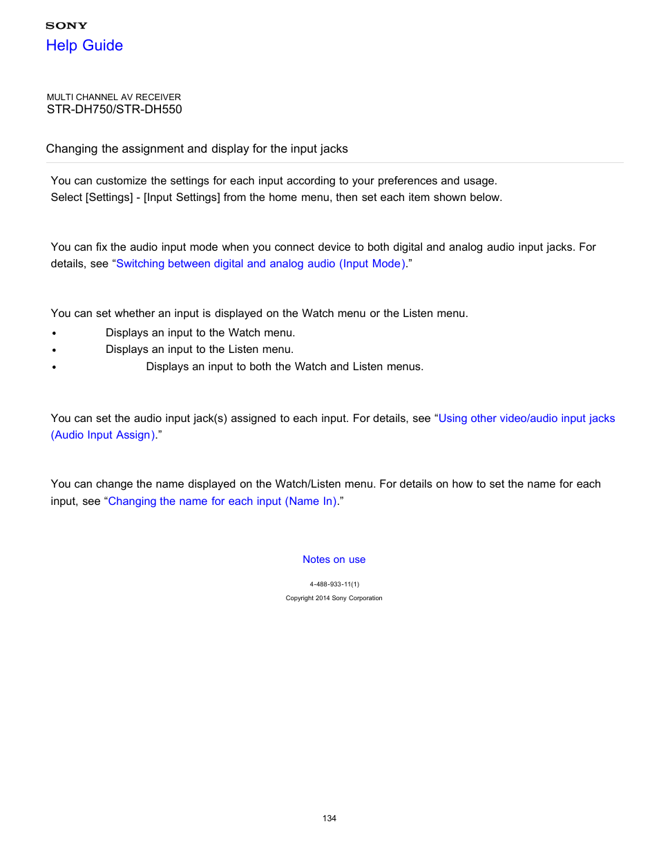 Help guide | Sony STR-DH750 User Manual | Page 141 / 246