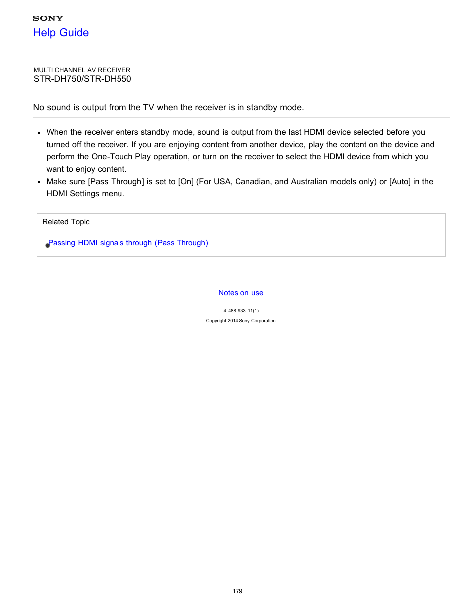 Help guide | Sony STR-DH750 User Manual | Page 186 / 246