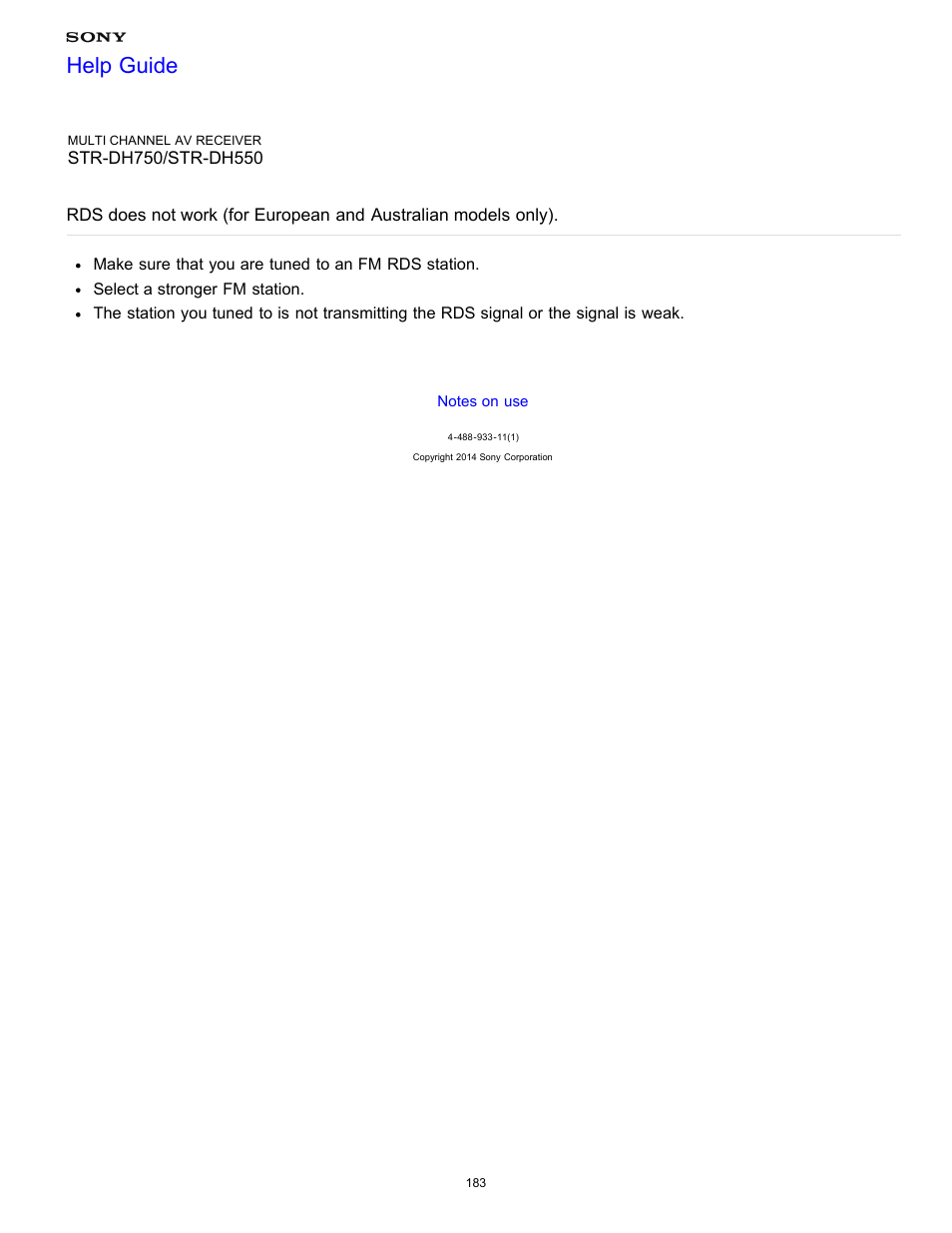 Help guide | Sony STR-DH750 User Manual | Page 190 / 246