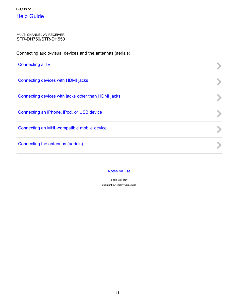 Help guide | Sony STR-DH750 User Manual | Page 20 / 246