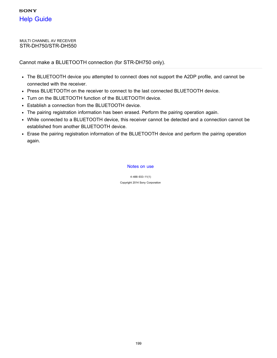 Help guide | Sony STR-DH750 User Manual | Page 206 / 246