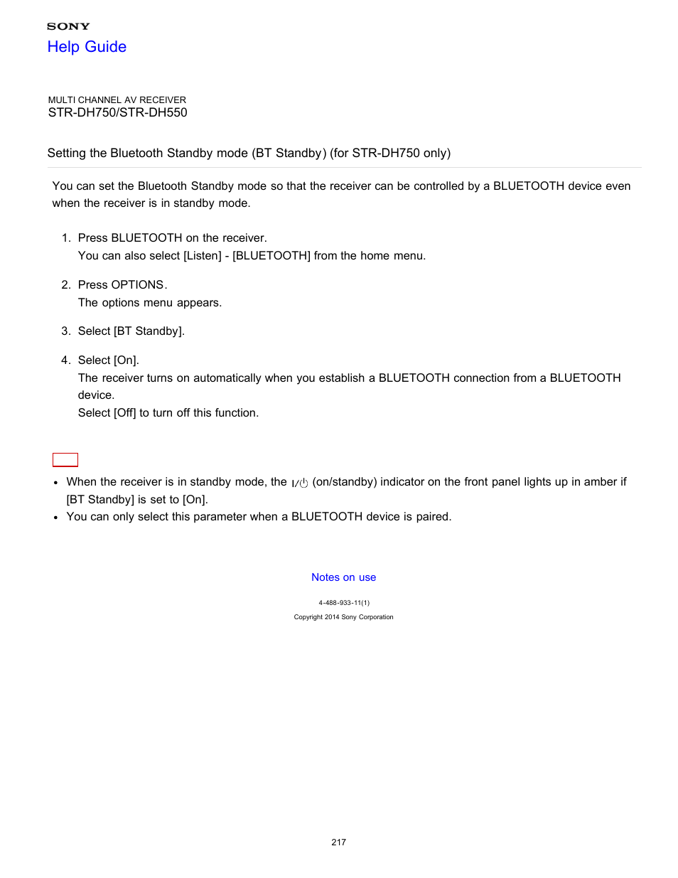 Help guide | Sony STR-DH750 User Manual | Page 224 / 246