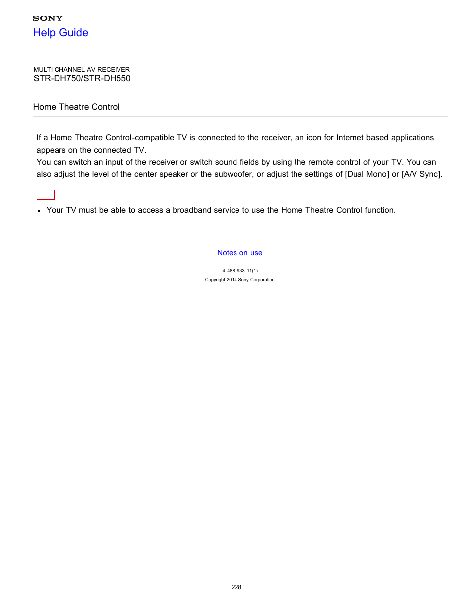 Home theatre control, Help guide | Sony STR-DH750 User Manual | Page 235 / 246