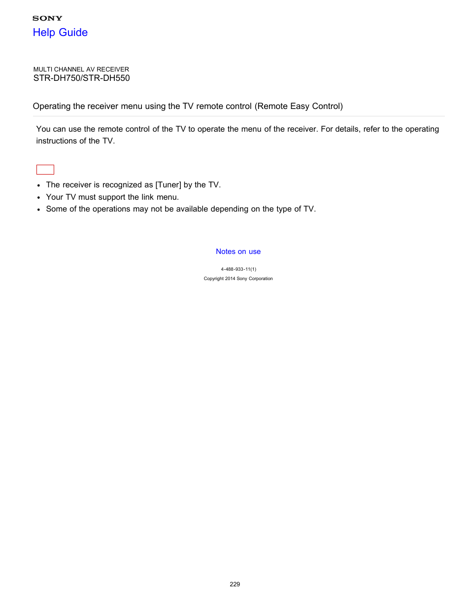 Help guide | Sony STR-DH750 User Manual | Page 236 / 246