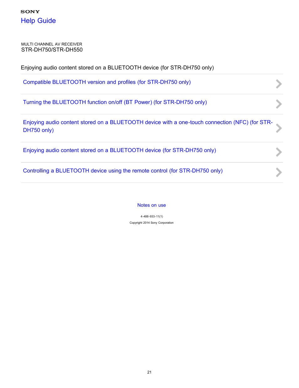 Only), Help guide | Sony STR-DH750 User Manual | Page 28 / 246