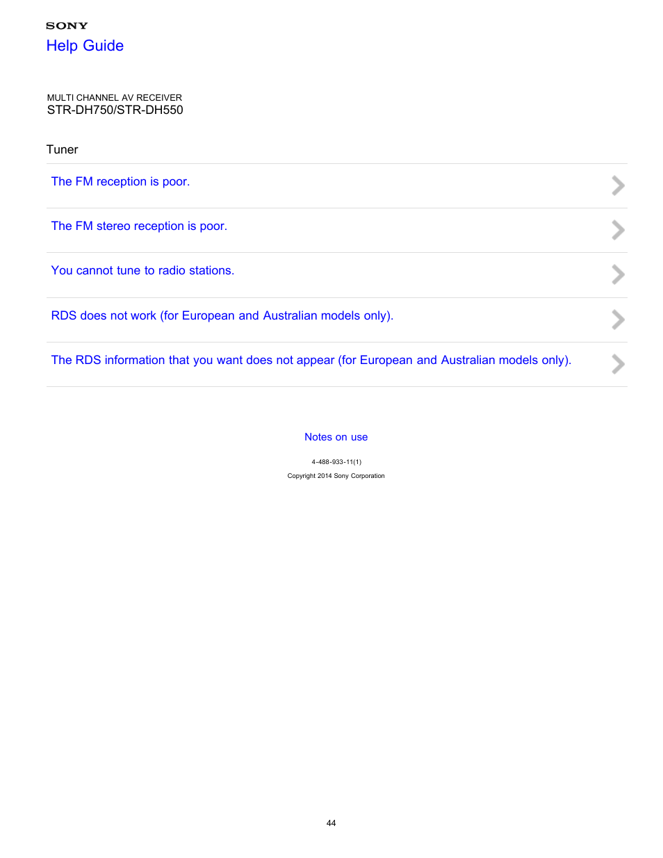 Tuner, Help guide | Sony STR-DH750 User Manual | Page 51 / 246