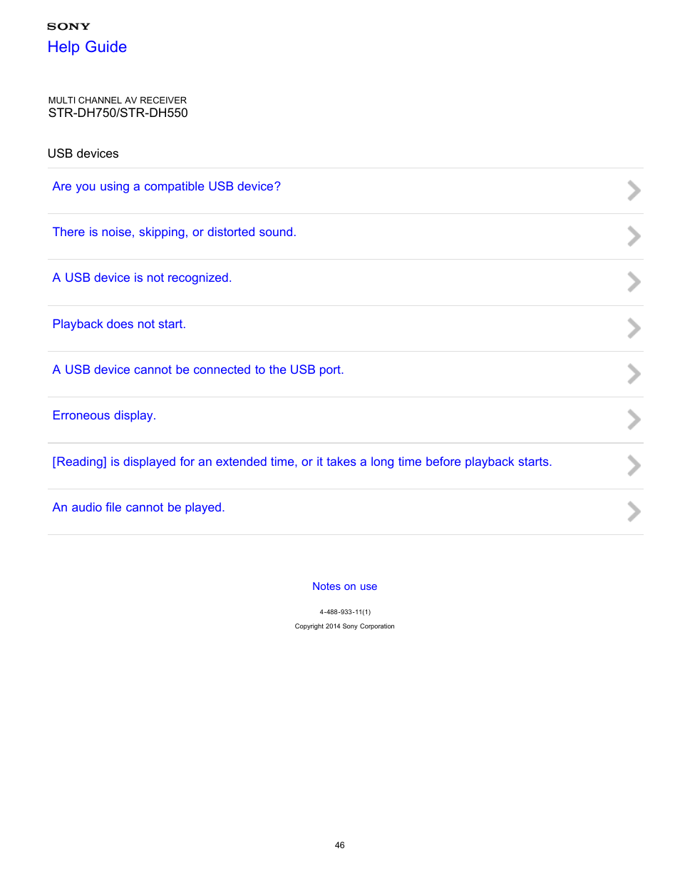Usb devices, Help guide | Sony STR-DH750 User Manual | Page 53 / 246