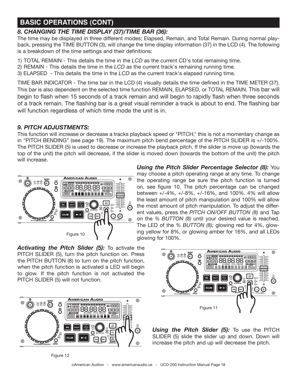 Basic operations (cont) | American Audio UCD-200 User Manual | Page 18 / 31