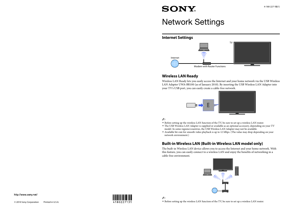 Sony KDL-40EX700 User Manual | 2 pages