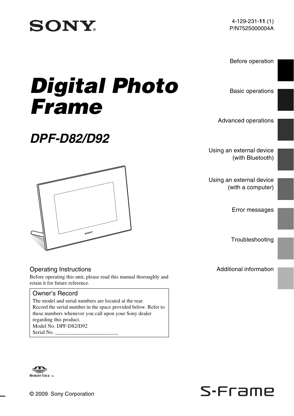Sony DPF-D92 User Manual | 68 pages