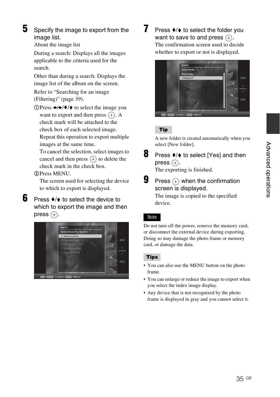Sony DPF-D92 User Manual | Page 35 / 68