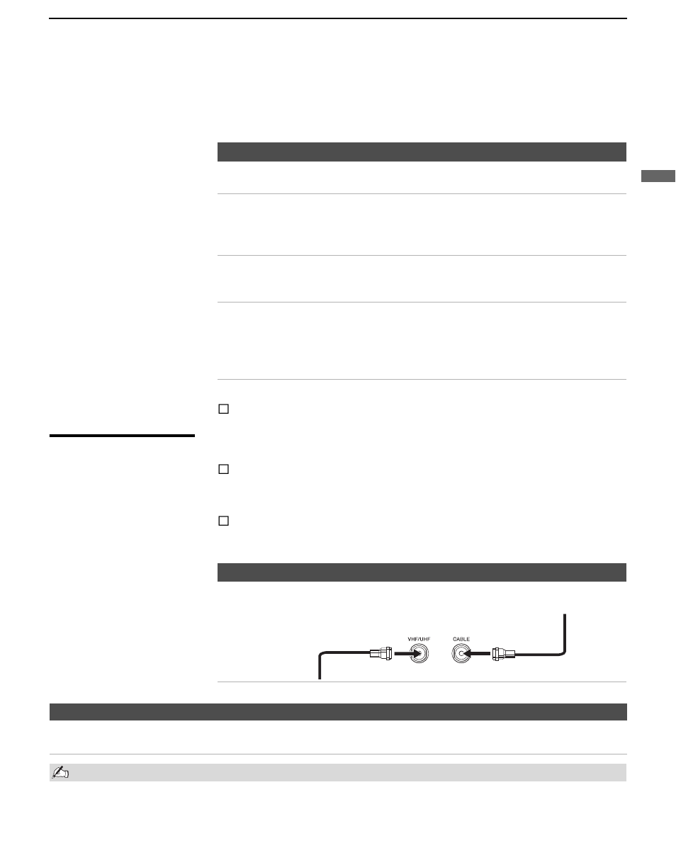Basic connections, Cable system or vhf/uhf | Sony KDL-V40XBR1 User Manual | Page 21 / 104