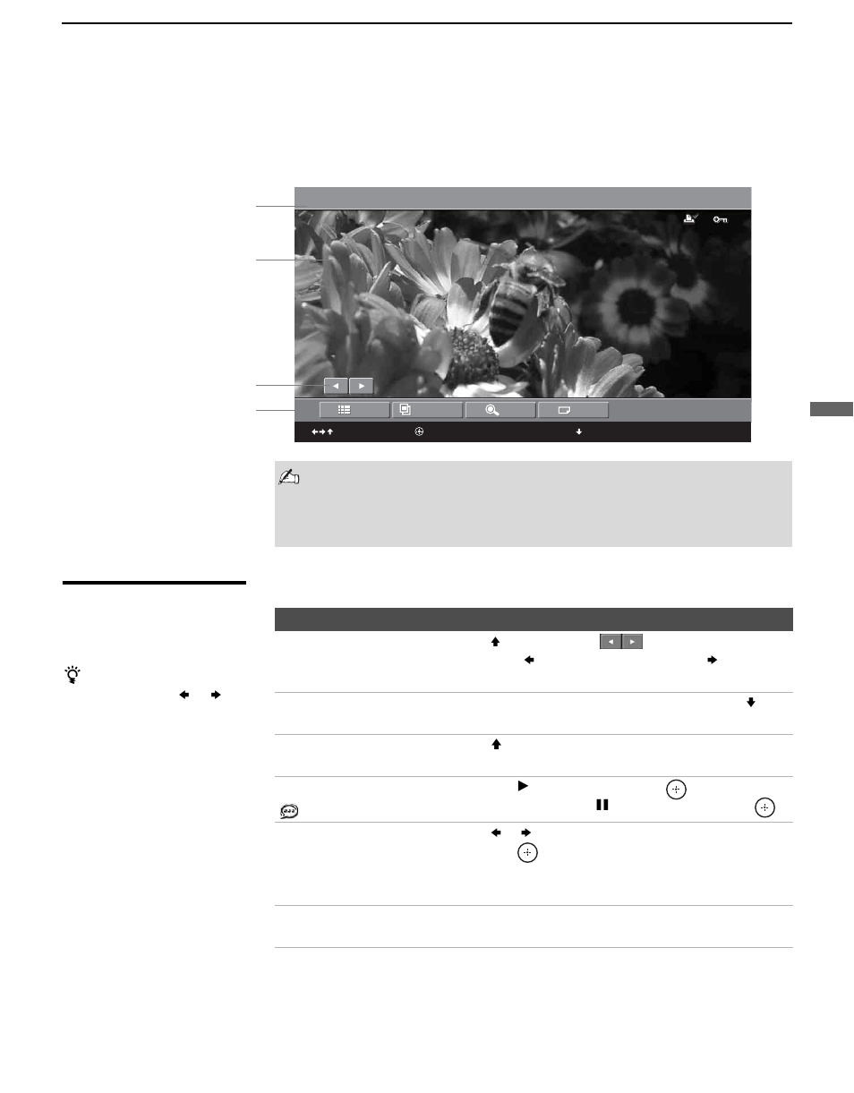 Viewing photos, Photo controls | Sony KDL-V40XBR1 User Manual | Page 61 / 104