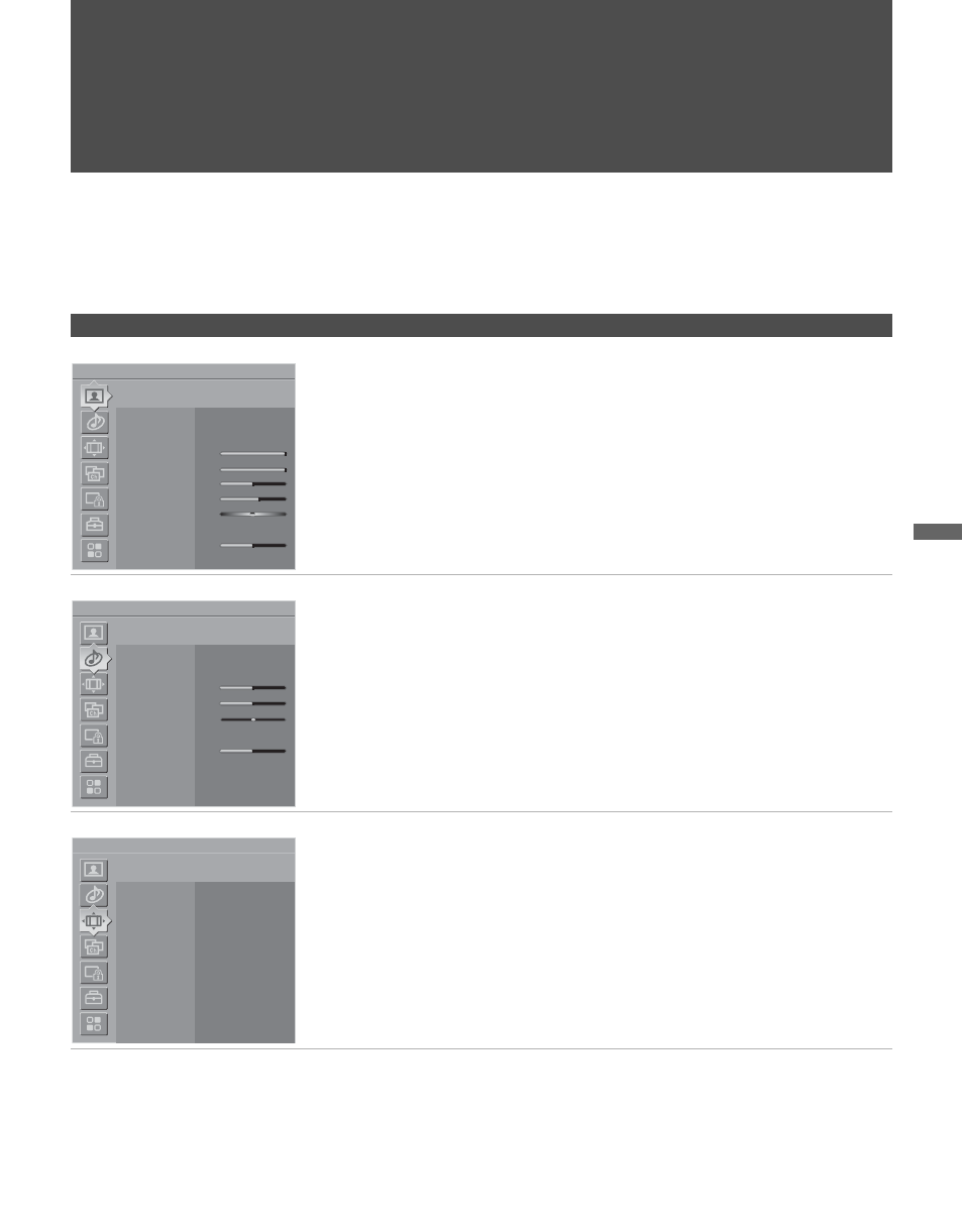 Using the settings, Overview, Continued) | Sony KDL-V40XBR1 User Manual | Page 69 / 104