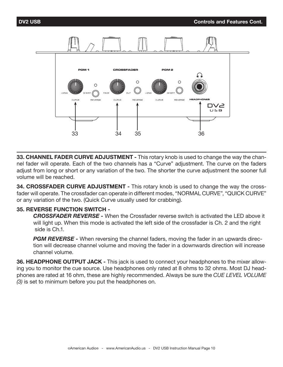 American Audio DV2 USB User Manual | Page 10 / 18