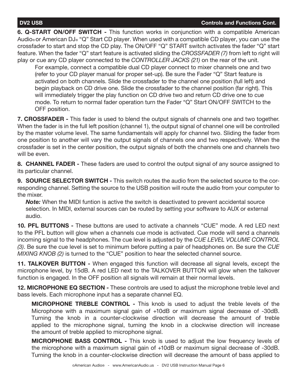 American Audio DV2 USB User Manual | Page 6 / 18