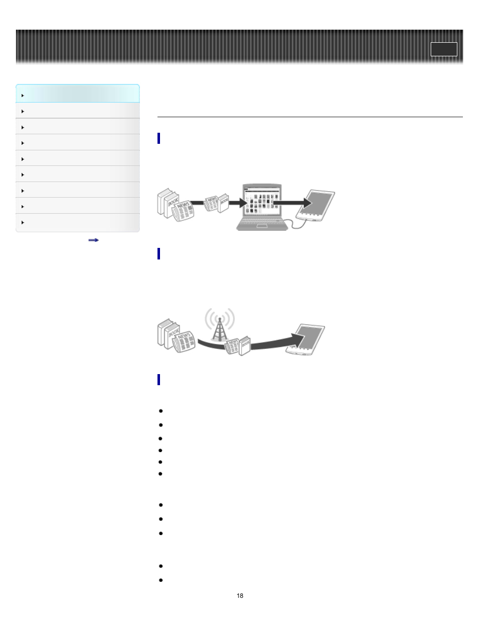 Reader features and functions | Sony PRS-T2BC User Manual | Page 18 / 175