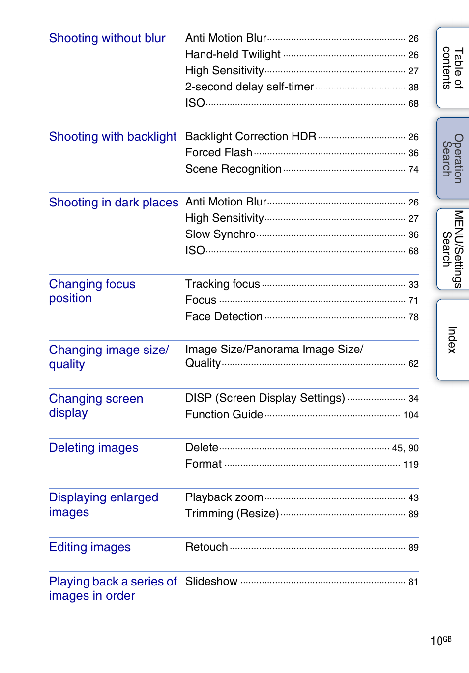 Sony DSC-WX5 User Manual | Page 10 / 171