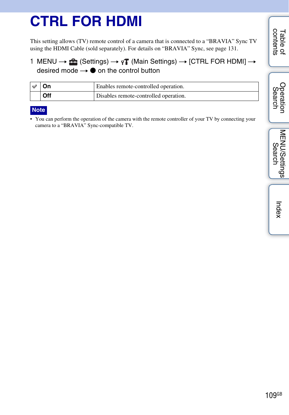 Ctrl for hdmi | Sony DSC-WX5 User Manual | Page 109 / 171