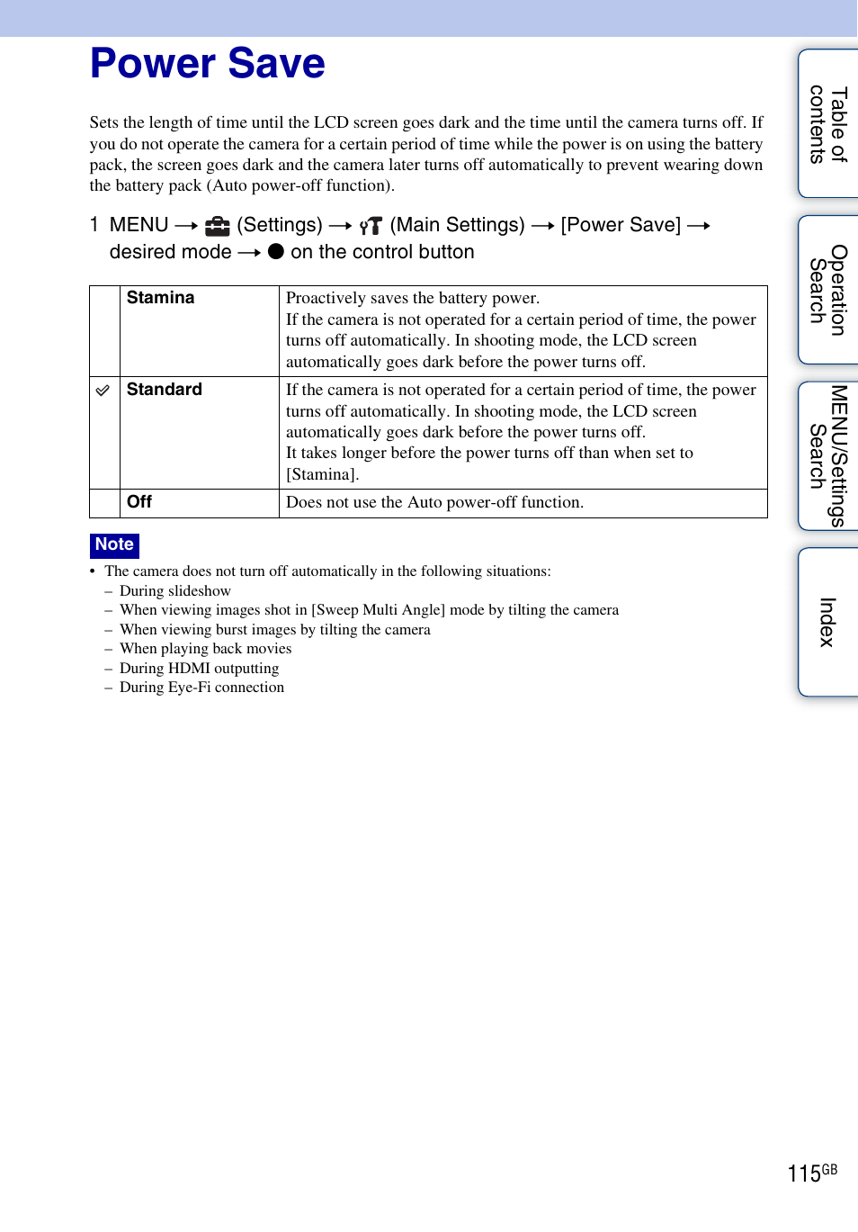 Power save | Sony DSC-WX5 User Manual | Page 115 / 171