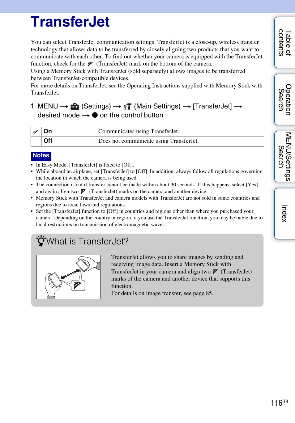 Transferjet, What is transferjet | Sony DSC-WX5 User Manual | Page 116 / 171