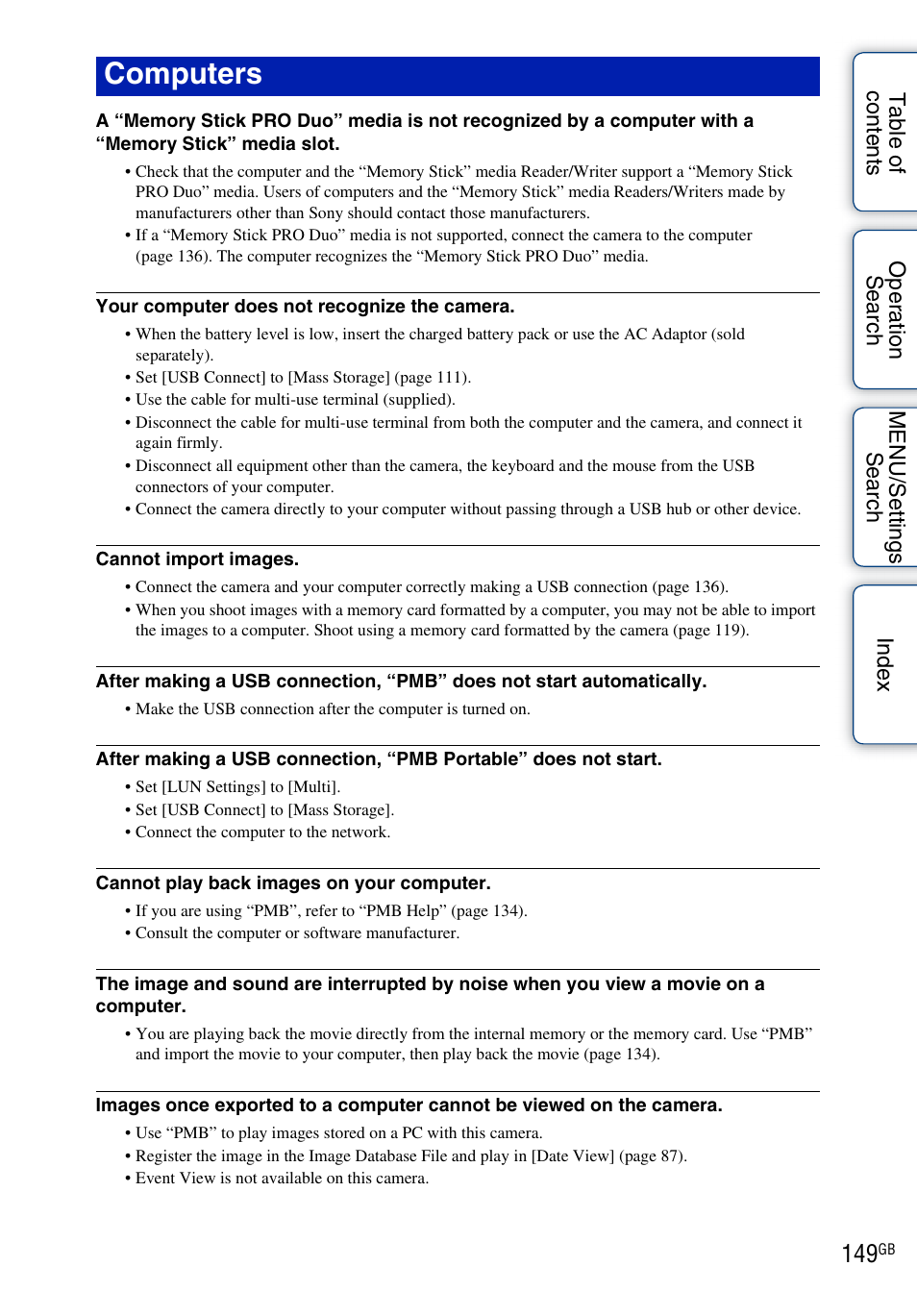 Computers | Sony DSC-WX5 User Manual | Page 149 / 171