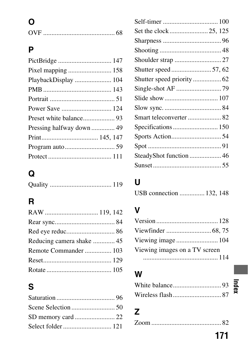 Sony DSLR-A330 User Manual | Page 171 / 171