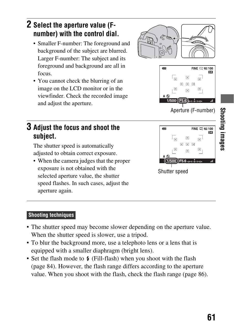 L dial (61 | Sony DSLR-A330 User Manual | Page 61 / 171