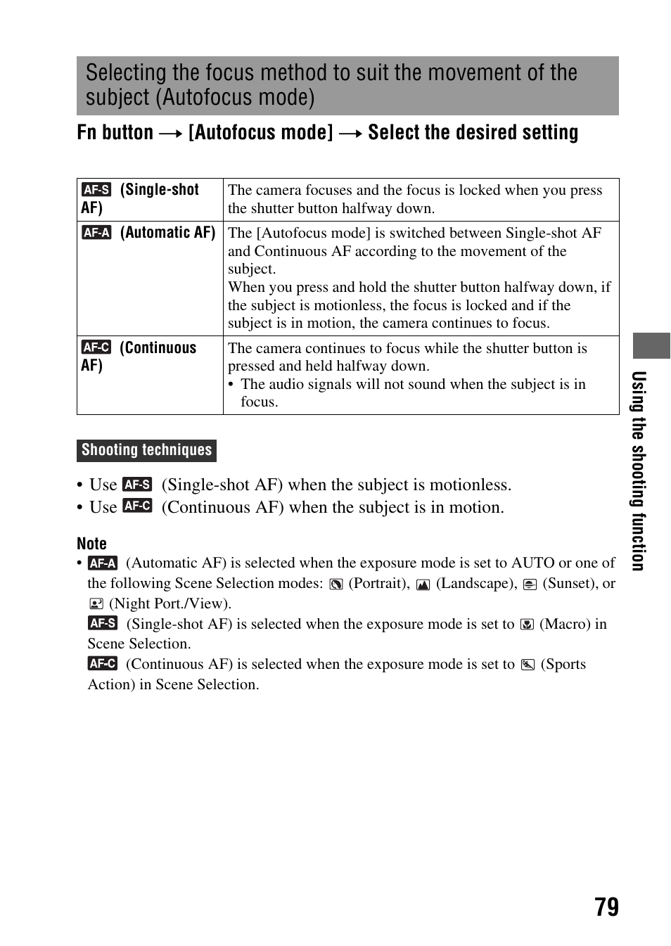 Subject (autofocus mode), De (79) | Sony DSLR-A330 User Manual | Page 79 / 171