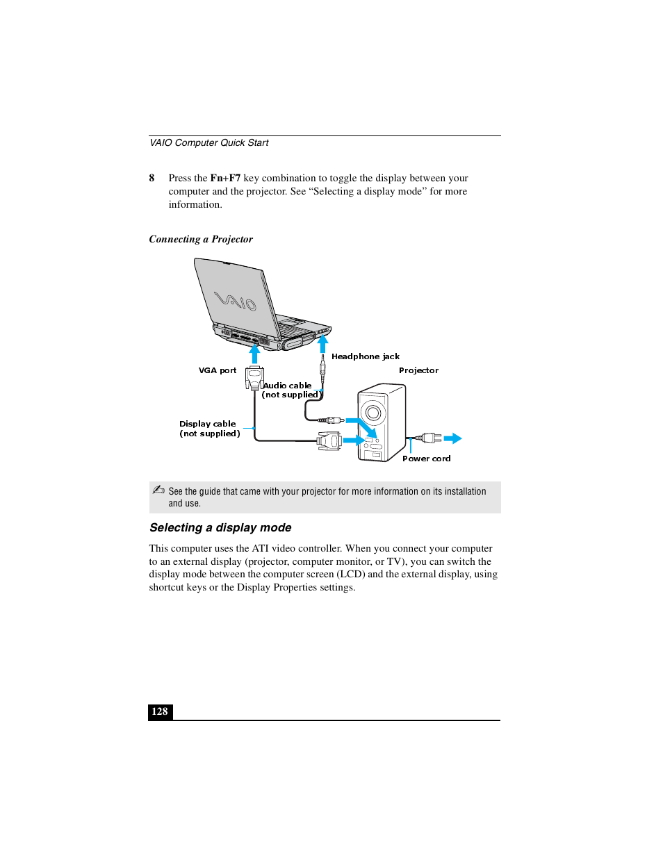 Selecting a display mode | Sony PCG-NV290 User Manual | Page 128 / 206