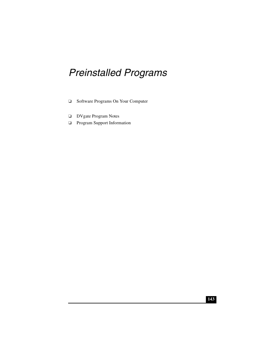 Preinstalled programs | Sony PCG-NV290 User Manual | Page 143 / 206