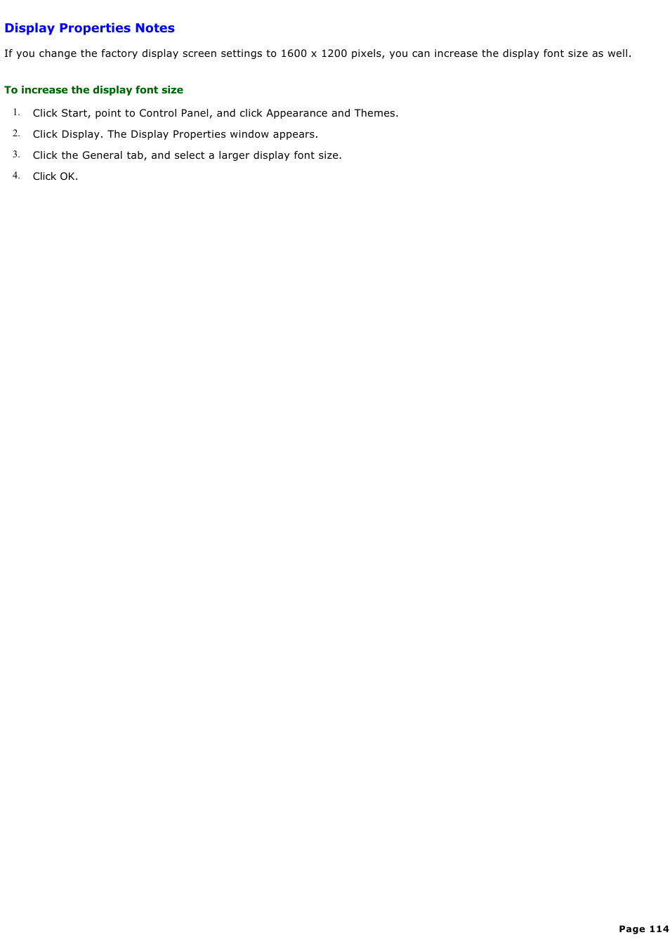 Display properties notes | Sony PCG-GRX580P User Manual | Page 114 / 185