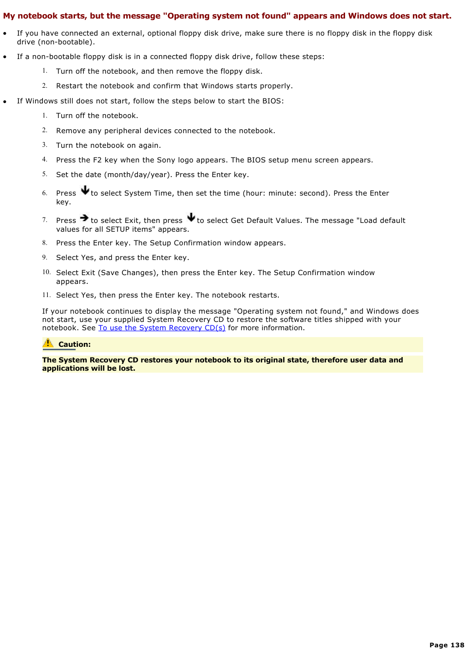 Sony PCG-GRX580P User Manual | Page 138 / 185