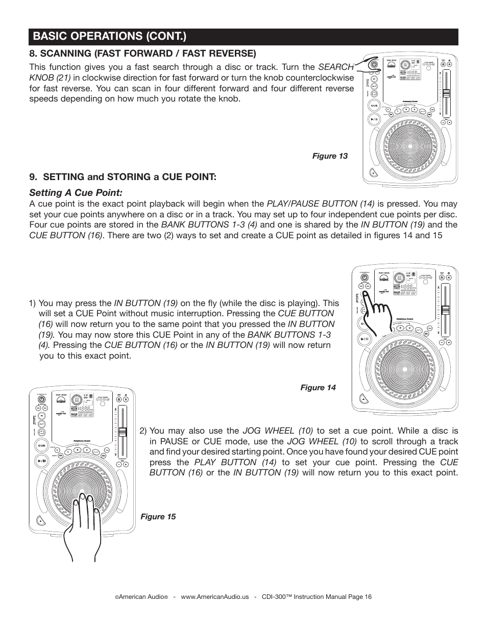 Basic operations (cont.) | American Audio CDI-300 User Manual | Page 16 / 28