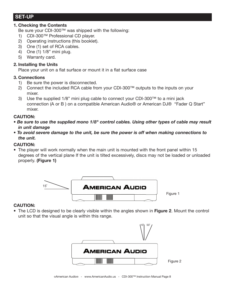 Set-up | American Audio CDI-300 User Manual | Page 8 / 28