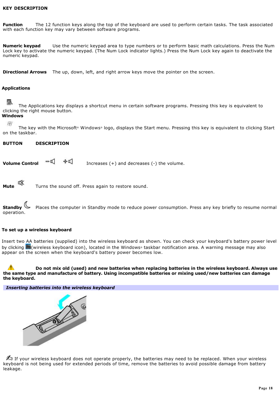 Sony VGC-RA940G User Manual | Page 18 / 271