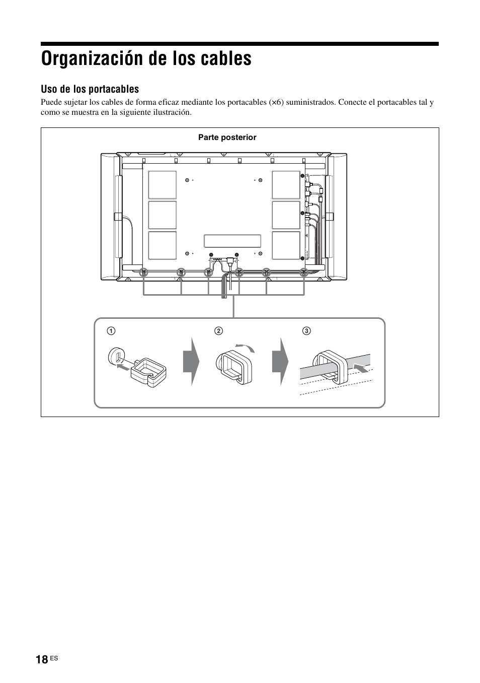 Organización de los cables | Sony FWD-50PX3 User Manual | Page 194 / 308