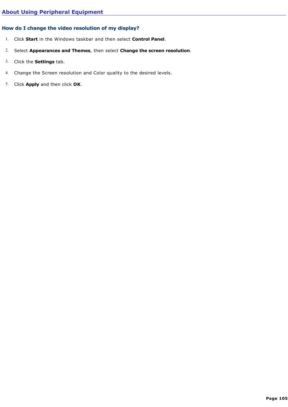 How do i change the video resolution of my display | Sony PCV-RX861 User Manual | Page 105 / 119