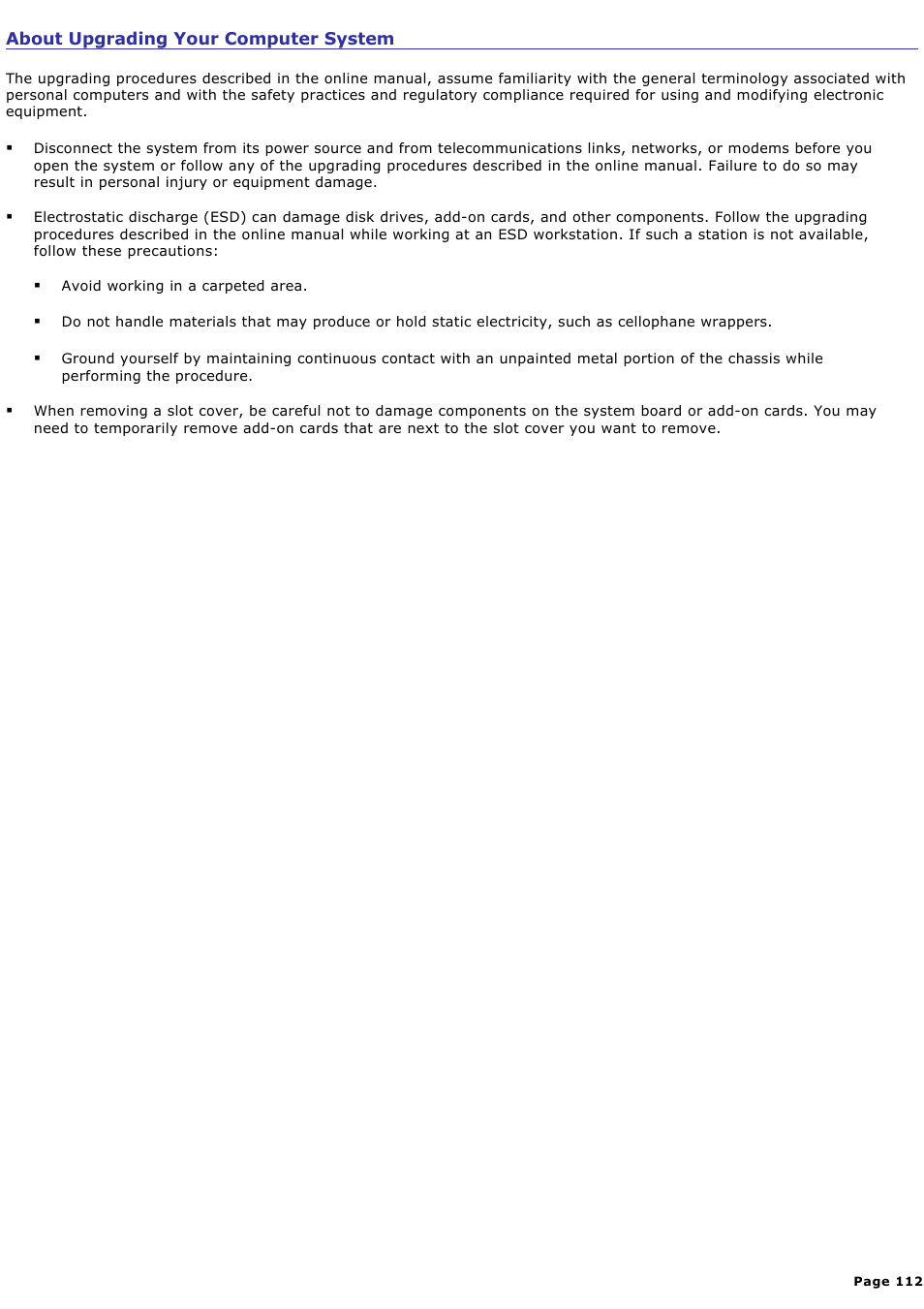 About upgrading your computer system | Sony PCV-RX861 User Manual | Page 112 / 119