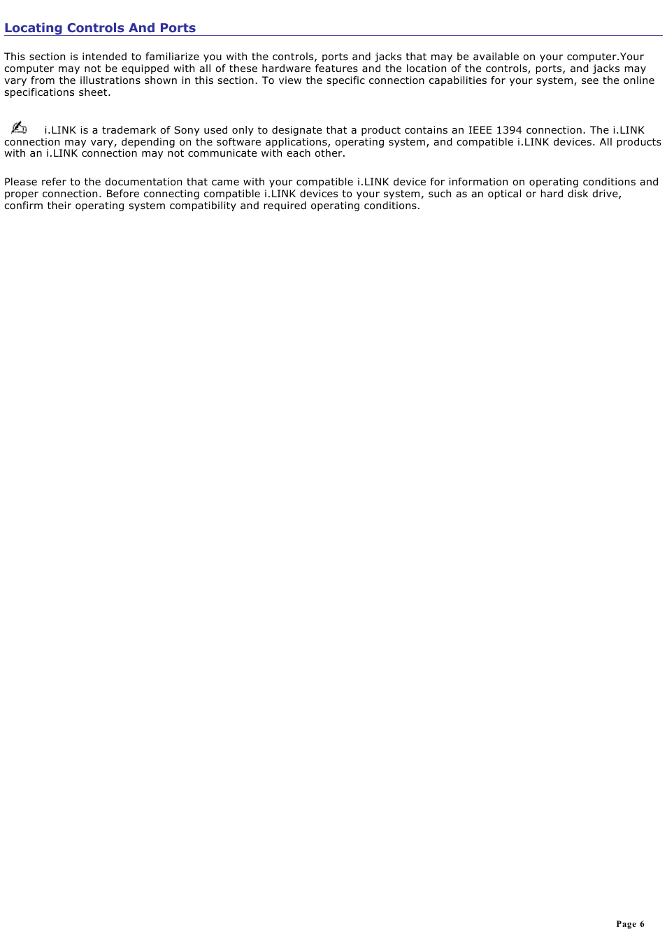 Locating controls and ports | Sony PCV-RX861 User Manual | Page 6 / 119