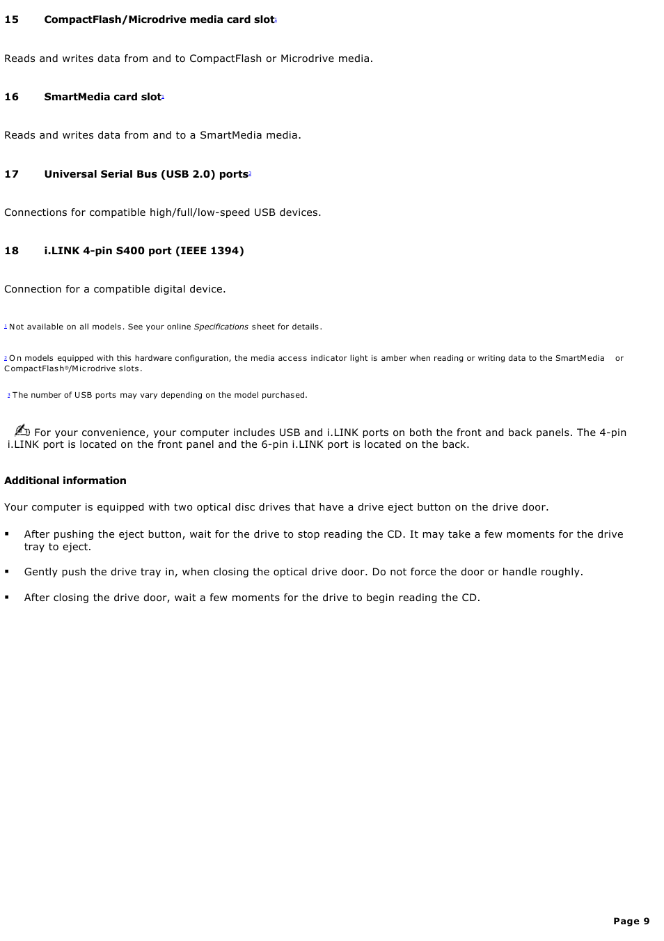 Sony PCV-RS412 User Manual | Page 9 / 146