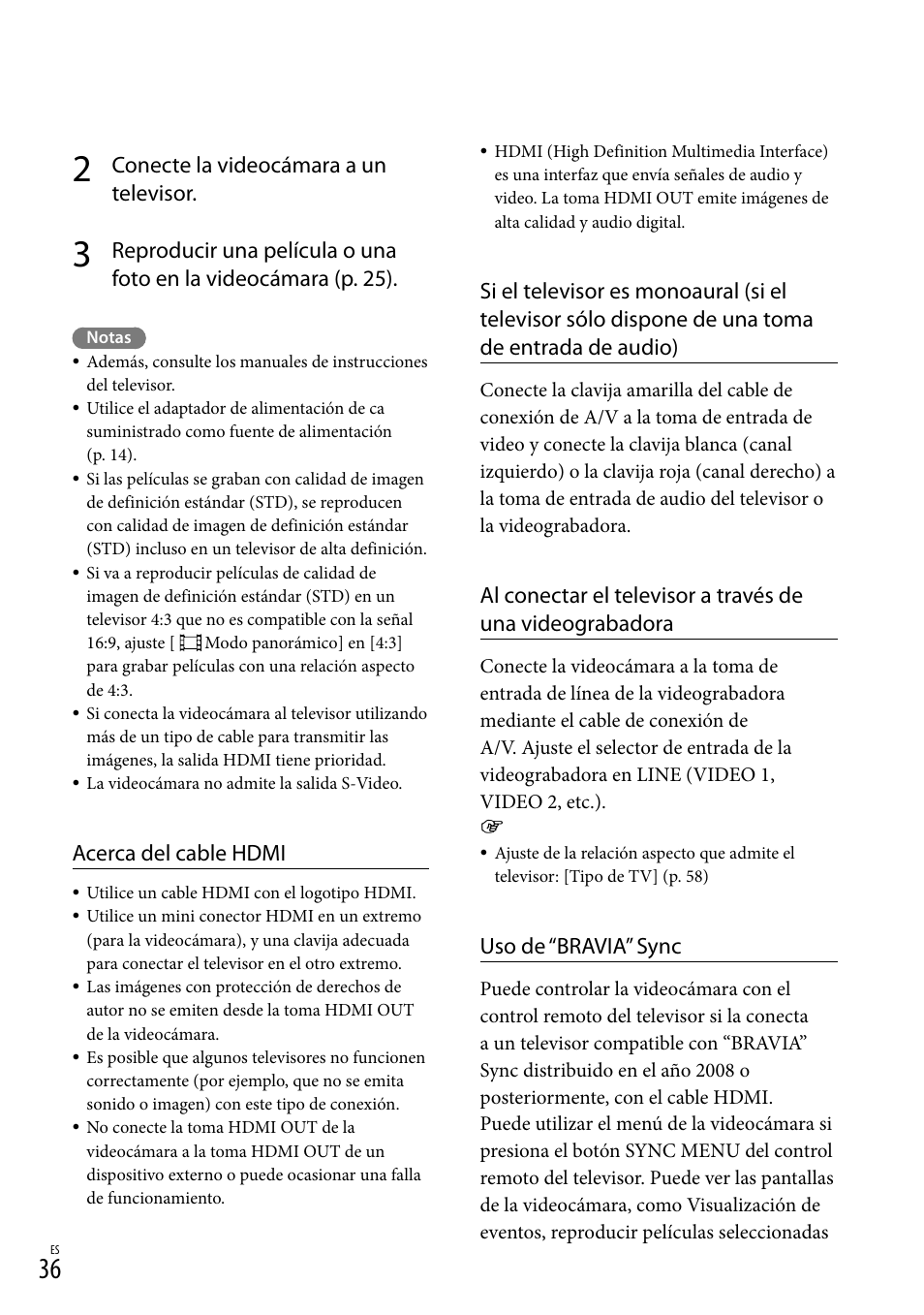 Conecte la videocámara a un televisor, Acerca del cable hdmi, Uso de “bravia” sync | Sony HDR-CX190 User Manual | Page 114 / 155