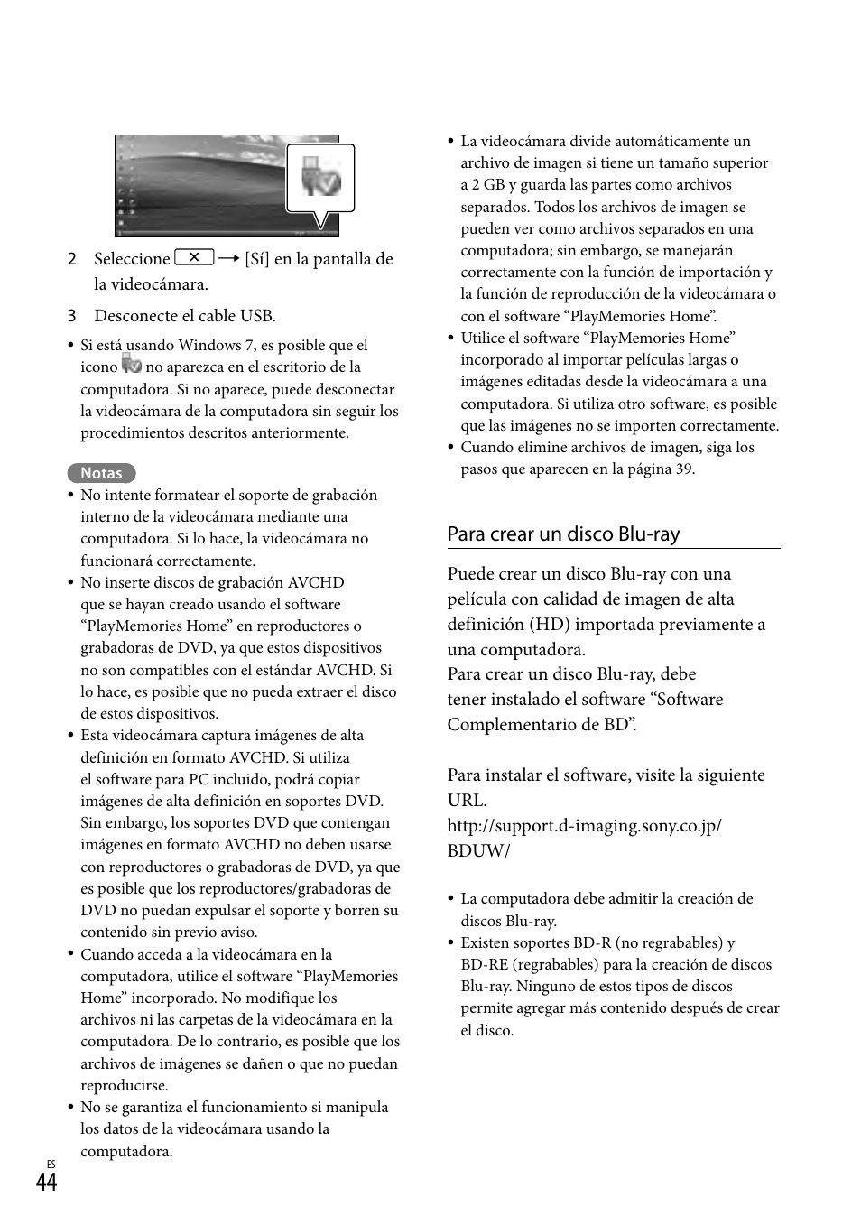 Para crear un disco blu-ray | Sony HDR-CX190 User Manual | Page 122 / 155