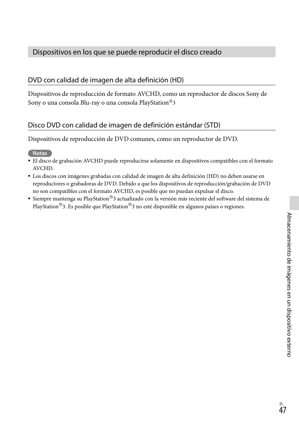 Dvd con calidad de imagen de alta definición (hd) | Sony HDR-CX190 User Manual | Page 125 / 155