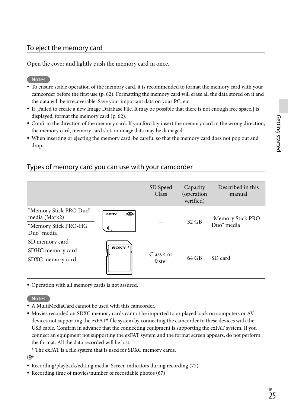 Sony HDR-CX190 User Manual | Page 25 / 155