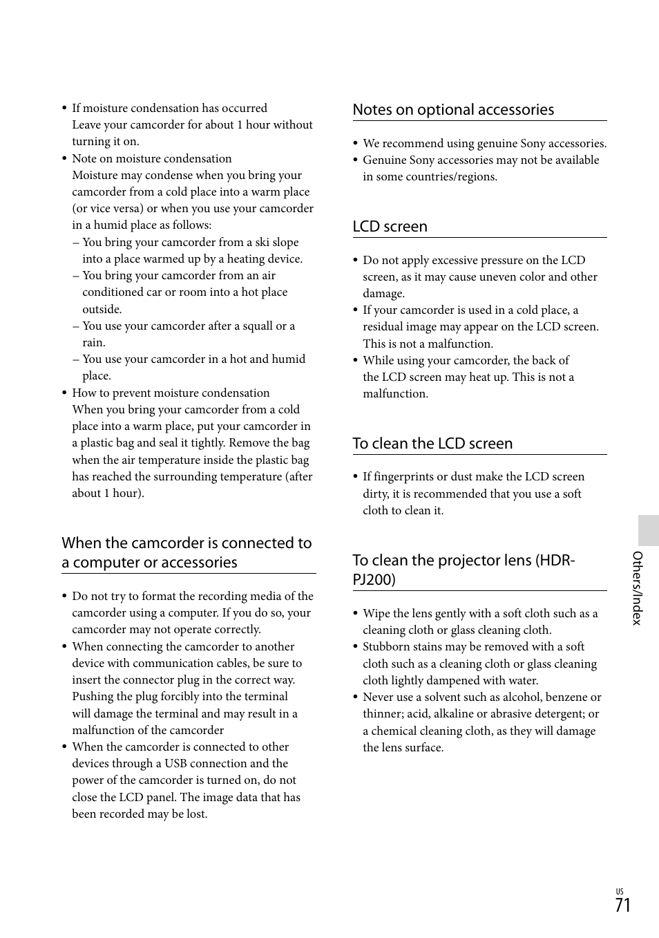 Lcd screen | Sony HDR-CX190 User Manual | Page 71 / 155